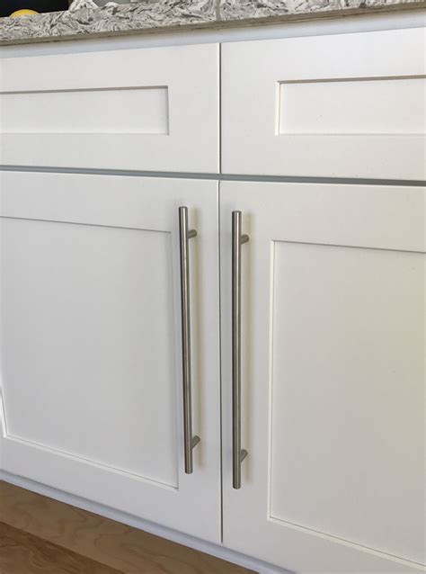 shaker cabinet drawers steel bar pulls|shaker cabinets with edge pulls.